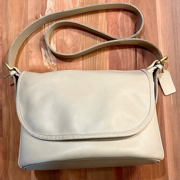 Coach Handbags - Coach Vintage 1995 Fletcher Crossbody Bag, Rare Bone (Cream) Color, Made in USA